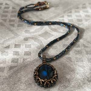 Blue Labradorite 'Amulet' Necklace