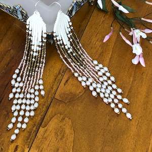 Bridal Collection: Boho Pearl Ombré Tassel Earrings