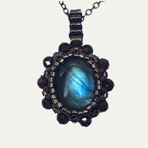 Petite Labradorite 'Flower' Amulet