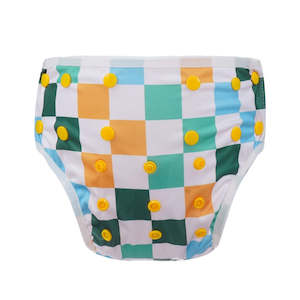 Retro Checkerboard Swim Nappy