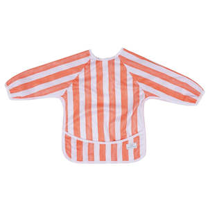 Sleeved Bib | Coral Stripes