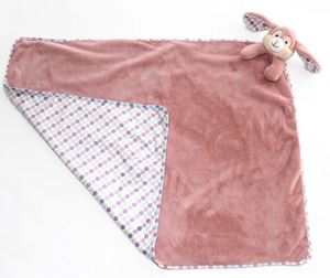 Pink Polkadot Bunny Cubbies Blanket