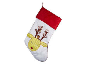 Yellow Reindeer Stocking