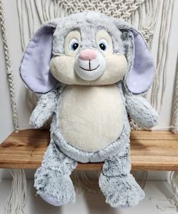 Grey Cubbie Bunny (Lilac Stars)