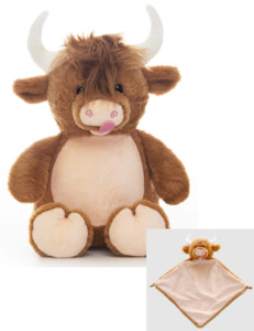 Rugged Rufus Highland Cow and Cuddle Blanket Combo