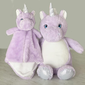 Little Elska Lilac Unicorn and Cuddle Blanket Combo