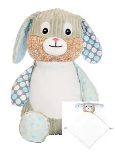 Toy: Starry Night the Harlequin Cubbie Bunny and Cuddle Blanket Combo