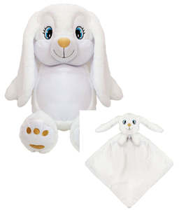 Toy: Snowy the White BitsyBon Bunny and Cuddle Blanket Combo