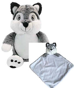 Wolfrik II the BitsyBon Wolf and Cuddle Blanket Combo