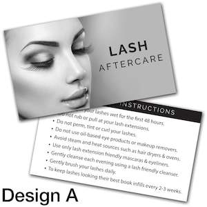 Eyelash Extension Aftercare Cards