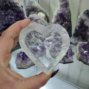 Clear Quartz Heart Trinket Bowl