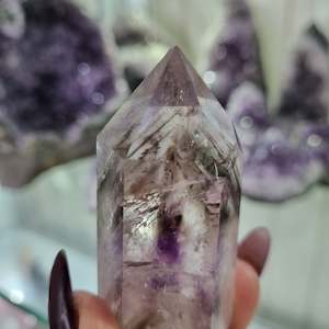 Amethyst: Smokey Amethyst D/T Point