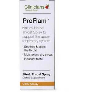 CLINICIANS PROFLAM THROAT SPRAY 20ML