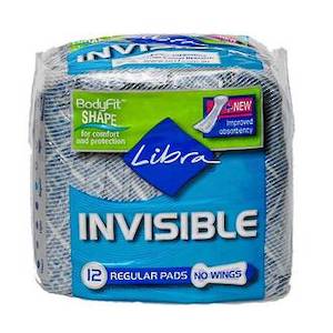 LIBRA PAD INVISIBLE REGULAR WINGS 12 PACK