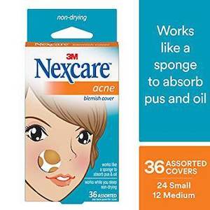 Bandages: Nexcare Acne Absorbing covers 36 assorted