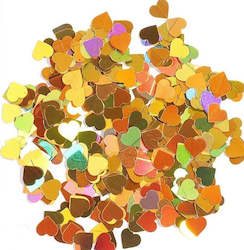 Golden heart shape sequins