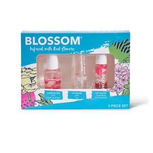 Blossom 3pc Mini Cuticle Oil, Colour-Changing Crystal Lip Balm, Mini-Roll-On Lip…