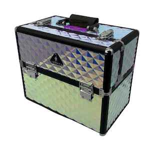 Toiletry wholesaling: Holographic White Diamond Makeup Case