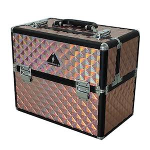 Holographic Gold Diamond Makeup Case