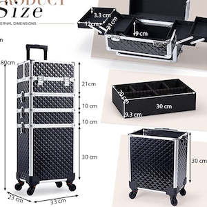 4-in-1 XL Trolley Case with 4 Swivel wheels