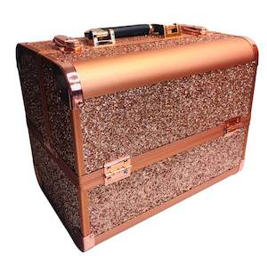 Toiletry wholesaling: HAIR / MAKE UP / BEAUTY / NAIL CASE ROSE GLITTERS