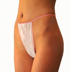 Disposable Ladies Bikini (White with Pink) - 12pcs