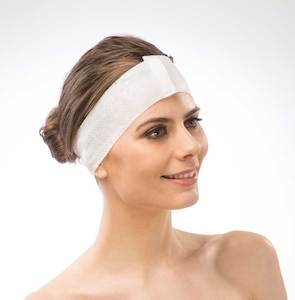 Toiletry wholesaling: Disposables Stretch nonwoven headband with Velcro white 100PCS