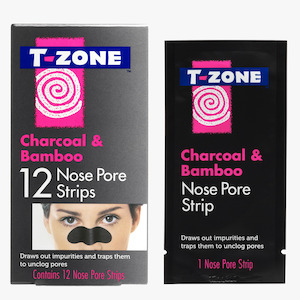 T-Zone Charcoal & Bamboo Nose Pore Strips 12 Pack