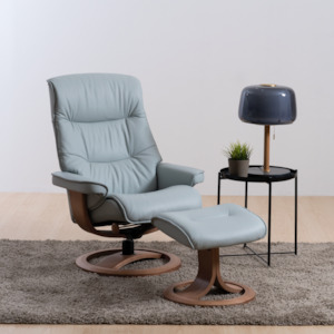 Nordic Chair with Ottoman Ring Base - Nature Beech