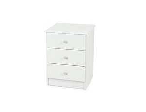 Kingston White 3 Drawer Bedside