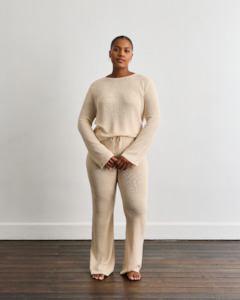 Veranda Linen Knit Sweater in Oatmeal