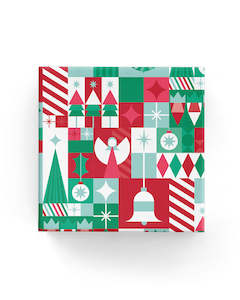 Joyous Geo Xmas Wrap Red Green