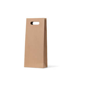 Brown Kraft Wine Bags: Brown Kraft Die Cut Double Wine Bag