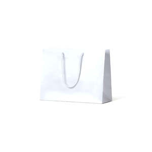 Gloss Laminated Paper Carry Bags: Laminated Gloss Ruby - White