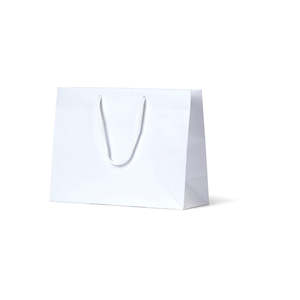 Matte Laminated Paper Carry Bags: Laminated Matte Ruby - White