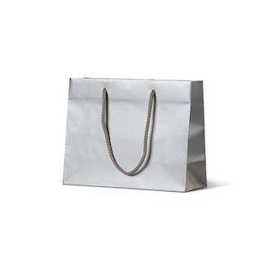 Matte Laminated Paper Carry Bags: Laminated Matte Emerald - Metallic Bronze Platinum