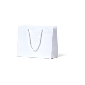 Matte Laminated Paper Carry Bags: Laminated Matte Emerald - White