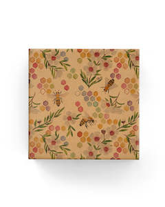 60cm Bees & Manuka on Kraft Wrap