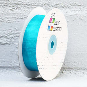 Cut Edge Organza 25mm X 50mtrs Aqua