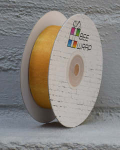 25mm Cut Edge Organza: Cut Edge Organza 25mm X 50mtrs Gold