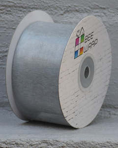 Cut Edge Organza 50mm X 50mtrs Silver