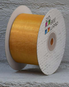 50mm Cut Edge Organza: Cut Edge Organza 50mm X 50mtrs Gold