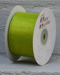 Cut Edge Organza 50mm X 50mtrs Lime