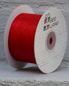 Cut Edge Organza 50mm X 50mtrs Red