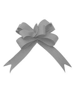 Matte Pull Bows 19mm X 100 Pieces Silver