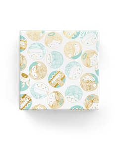 Christmas Wraps 2022: 60cm Merry Characters Wrap Mint Gold