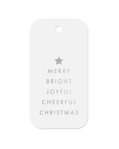 Gift Tags Xmas Cheer Silver Tag 20 pack