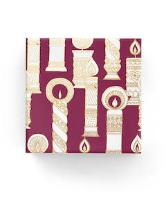 Vintage Candle Wrap Burgundy Gold