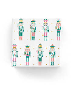 2023 Christmas Range: Nutcracker and Stars Wrap Jade Pink Peach Gold