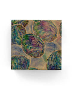 Watercolour Paua on Kraft Wrap